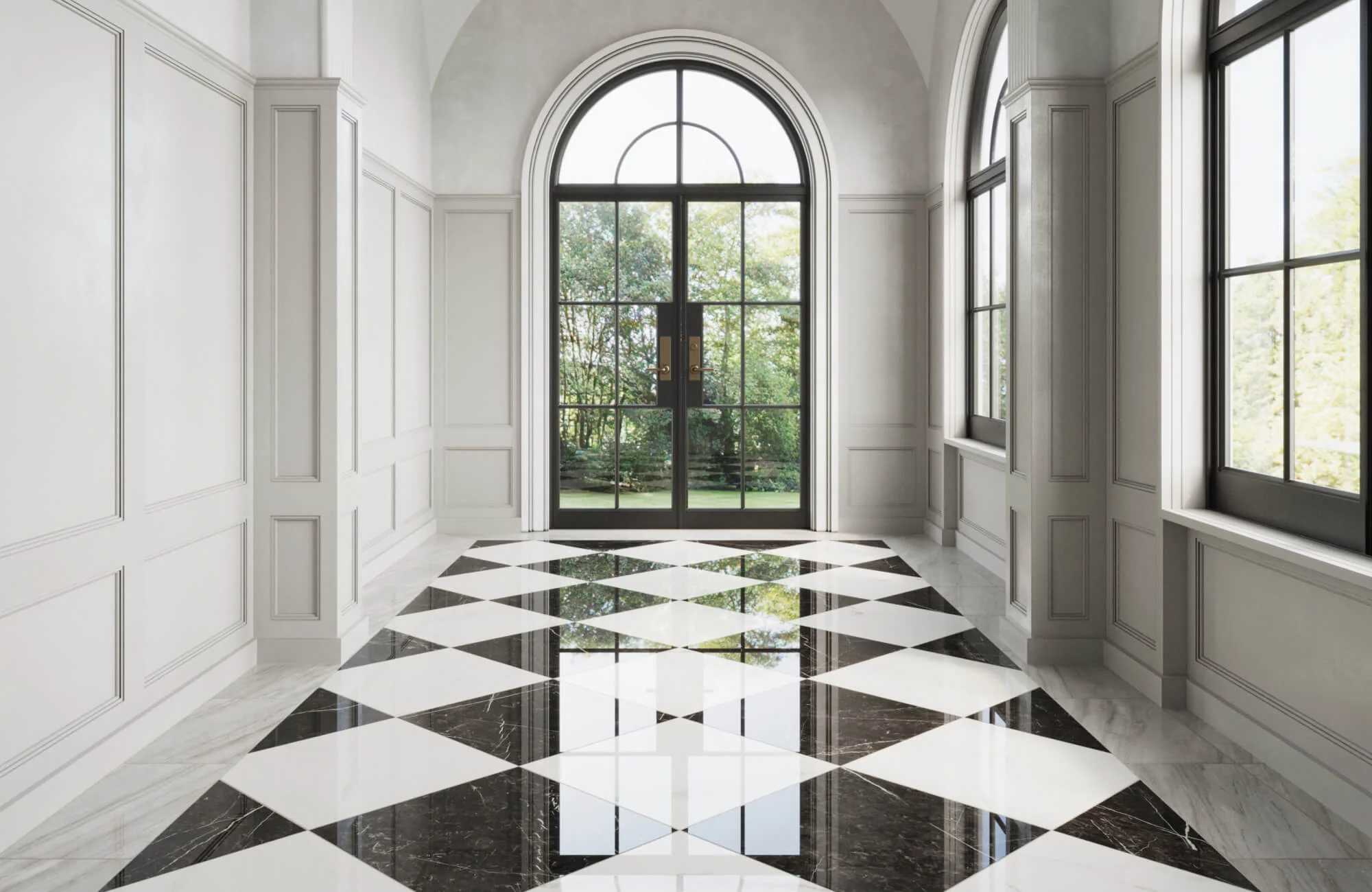 Stunning checkaboard tiles 
