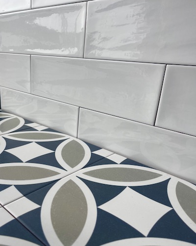 looks great against white bathroom furniture