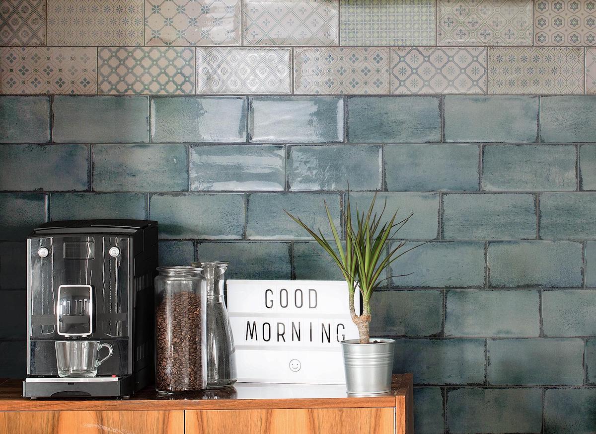 Blue wall tiles